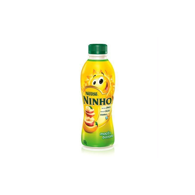 IOGURTE PARCIALMENTE DESNATADO MAÇÃ E BANANA NINHO FORTI+ GARRAFA 850G