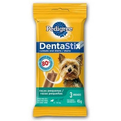 PETISCO PARA CÃES ADULTOS RAÇAS PEQUENAS PEDIGREE DENTASTIX PACOTE 45G 3 UNIDADES