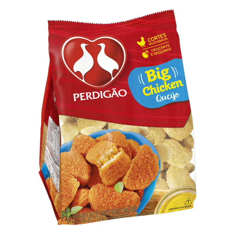 EMPANADO DE FRANGO QUEIJO PERDIGÃO BIG CHICKEN PACOTE 1KG