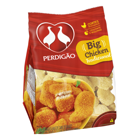 EMPANADO DE FRANGO TRADICIONAL PERDIGÃO BIG CHICKEN PACOTE 1KG