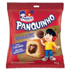 MINIBOLO BAUNILHA RECHEIO BRIGADEIRO PANCO PANQUINHO PACOTE 70G 2 UNIDADES