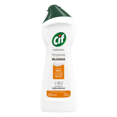 SAPONÁCEO CREMOSO MULTIUSO LARANJA CIF SQUEEZE 250ML
