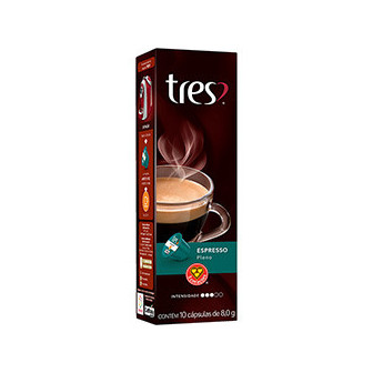 CAFÉ EM CÁPSULA TORRADO E MOÍDO ESPRESSO PLENO TRES CAIXA 80G 10 UNIDADES