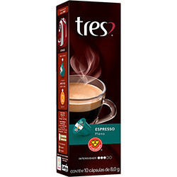 CAFÉ EM CÁPSULA TORRADO E MOÍDO ESPRESSO PLENO TRES CAIXA 80G 10 UNIDADES