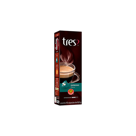 CAFÉ EM CÁPSULA TORRADO E MOÍDO ESPRESSO PLENO TRES CAIXA 80G 10 UNIDADES