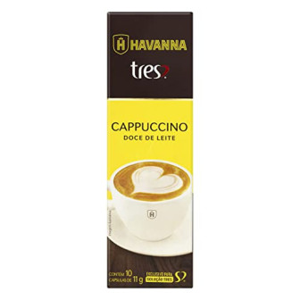 CAPPUCCINO EM CÁPSULA DOCE DE LEITE HAVANNA TRES CAIXA 10 UNIDADES 11G CADA