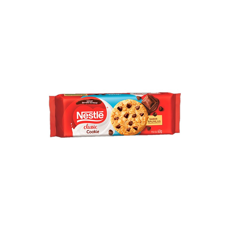 BISCOITO COOKIE BAUNILHA COM CHOCOLATE CLASSIC PACOTE 60G