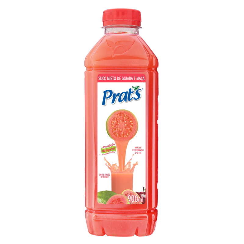 SUCO GOIABA E MAÇÃ PRATS GARRAFA 900ML