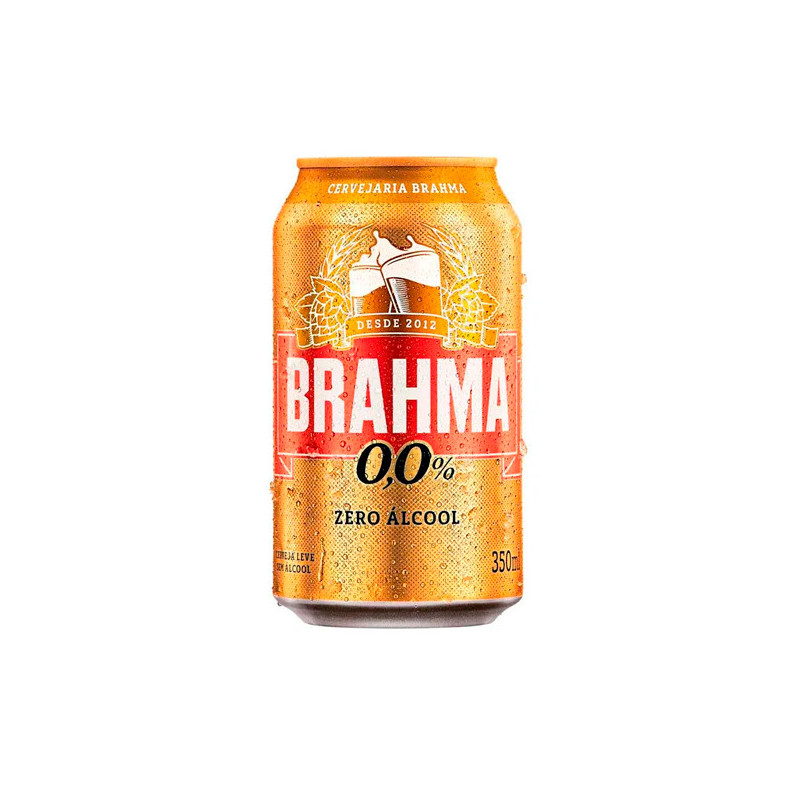 CERVEJA AMERICAN LAGER ZERO ÁLCOOL BRAHMA LATA 350ML