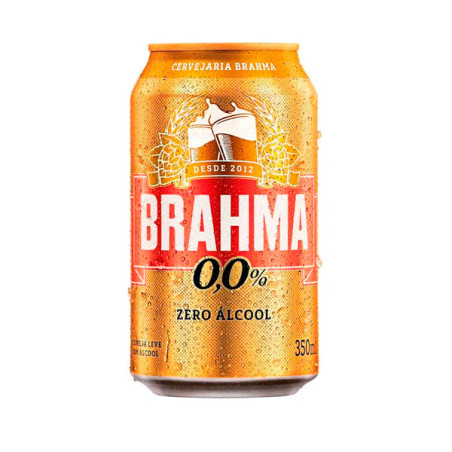 CERVEJA AMERICAN LAGER ZERO ÁLCOOL BRAHMA LATA 350ML