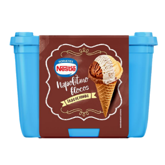 SORVETE NAPOLITANO FLOCOS TRADICIONAL NESTLÉ POTE 1,5L