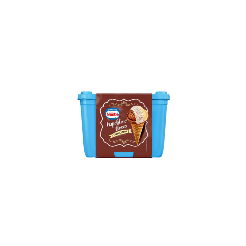 SORVETE NAPOLITANO FLOCOS TRADICIONAL NESTLÉ POTE 1,5L