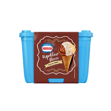 SORVETE NAPOLITANO FLOCOS TRADICIONAL NESTLÉ POTE 1,5L