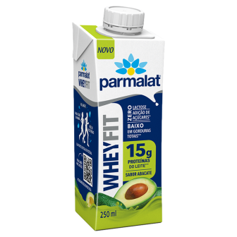 BEBIDA LÁCTEA UHT ABACATE ZERO LACTOSE PARMALAT WHEYFIT CAIXA 250ML