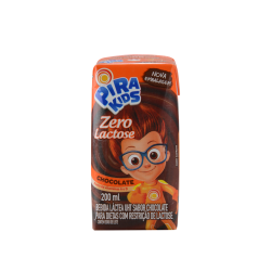BEBIDA LÁCTEA UHT CHOCOLATE ZERO LACTOSE PIRAKIDS CAIXA 200ML