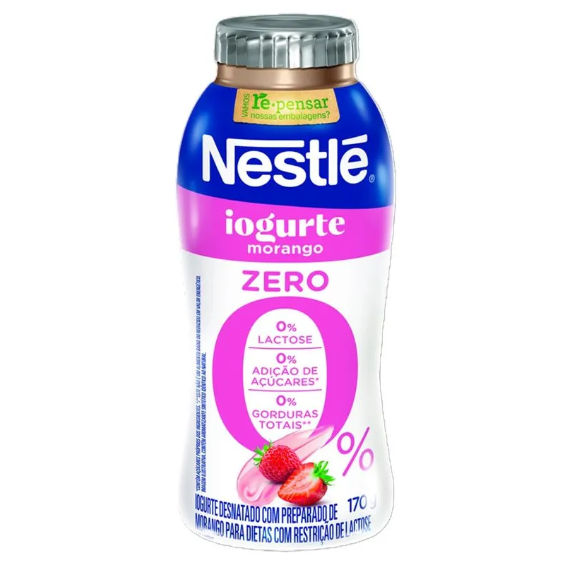 IOGURTE NESTLE ZERO LACTOSE MORANGO FR.170G