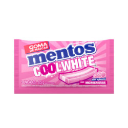 GOMA DE MASCAR TUTTI FRESH ZERO AÇÚCAR MENTOS COOL WHITE ENVELOPE 8,5G 5 UNIDADES