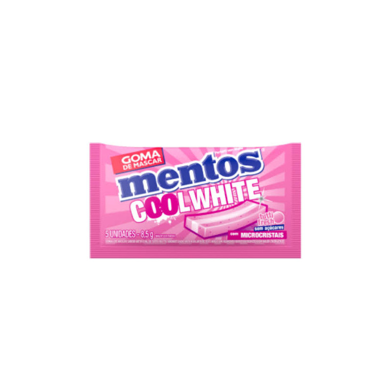 GOMA DE MASCAR TUTTI FRESH ZERO AÇÚCAR MENTOS COOL WHITE ENVELOPE 8,5G 5 UNIDADES