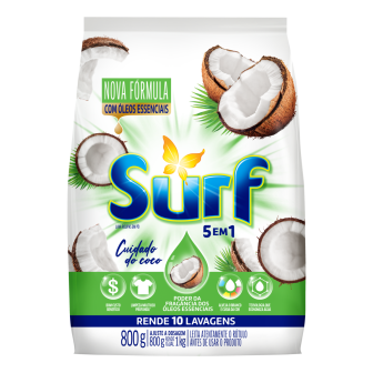 LAVA-ROUPAS PÓ CUIDADO DO COCO SURF PACOTE 800G