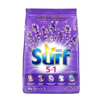 LAVA-ROUPAS PÓ LAVANDA SURF PACOTE 800G