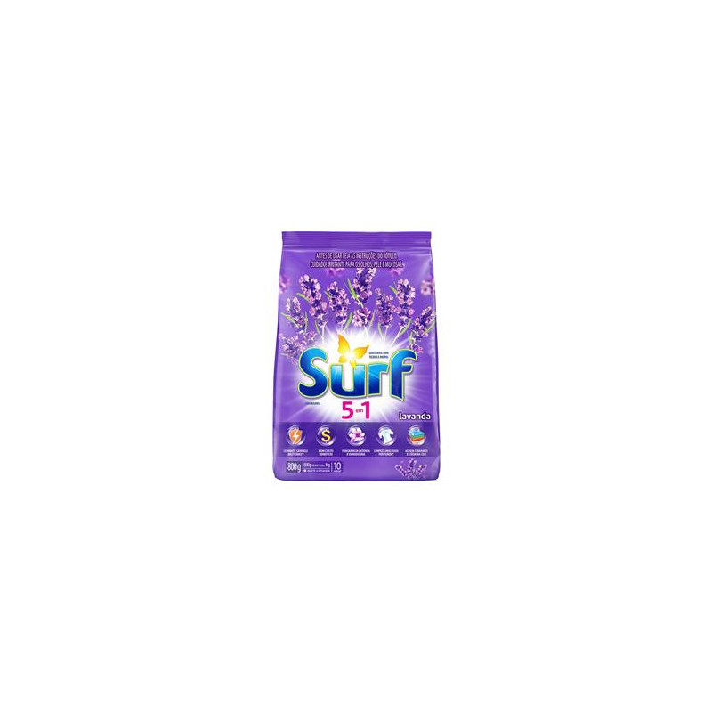 LAVA-ROUPAS PÓ LAVANDA SURF PACOTE 800G