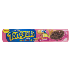 BISCOITO CHOCOLATE RECHEIO MORANGO TORTUGUITA PACOTE 120G