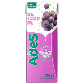 BEBIDA À BASE DE SOJA UVA ADES CAIXA 200ML