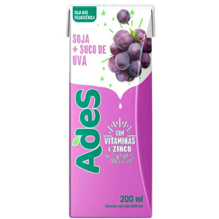 BEBIDA À BASE DE SOJA UVA ADES CAIXA 200ML