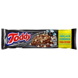 BISCOITO COOKIE CHOCOLATE MALHADO COM GOTAS DE CHOCOLATE BRANCO E PRETO TODDY PACOTE 133G EMBALAGEM ECONÔMICA