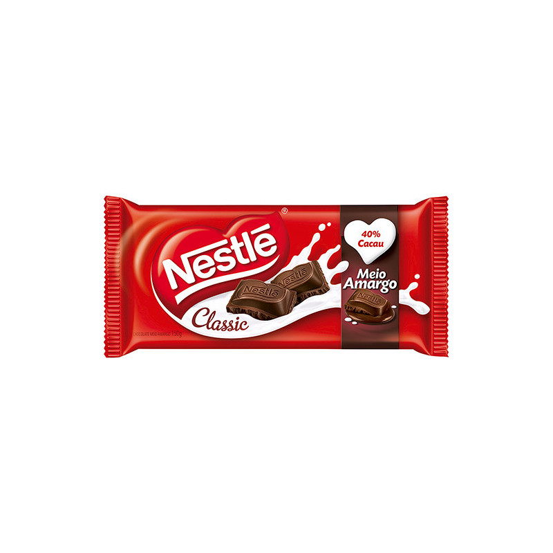 CHOCOLATE MEIO AMARGO 40% CACAU CLASSIC PACOTE 80G