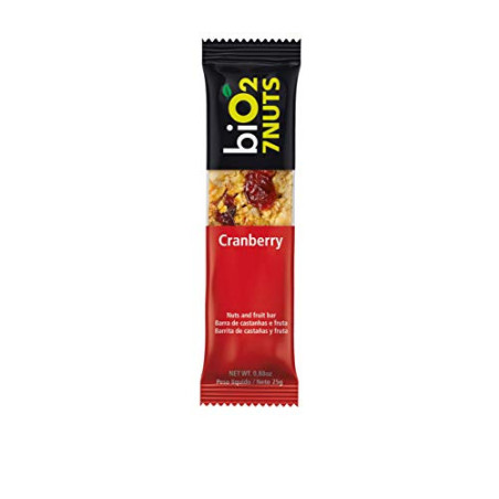 BARRA DE NUTS CASTANHA COM CRANBERRY ZERO LACTOSE BIO2 7NUTS PACOTE 25G