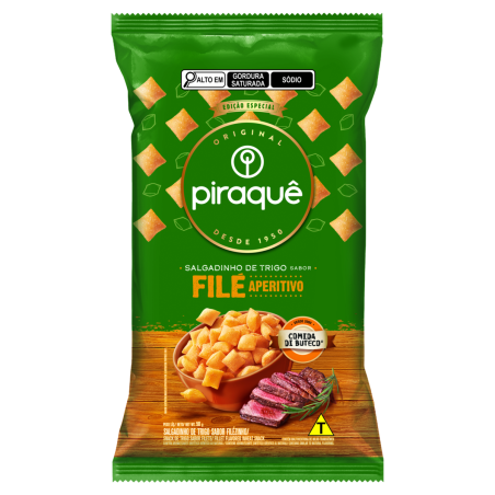 SALGADINHO DE TRIGO FILÉ APERITIVO PIRAQUÊ COMIDA DI BUTECO PACOTE 50G