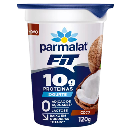 IOGURTE SEMIDESNATADO COCO ZERO LACTOSE PARMALAT FIT COPO 120G