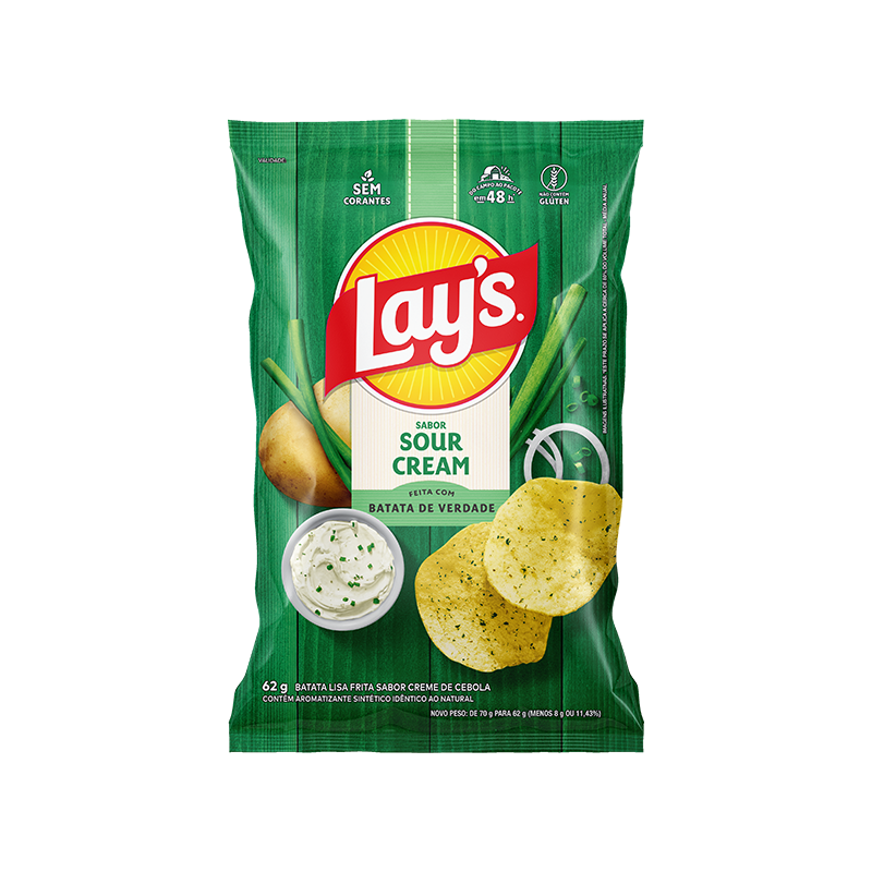 ELMA CHIPS BATATA LISA FRITA LAYS 62G SOUR CREAM