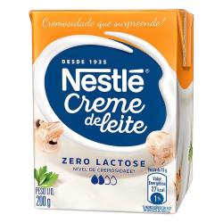 CREME DE LEITE UHT LEVE HOMOGENEIZADO ZERO LACTOSE NESTLÉ CAIXA 200G