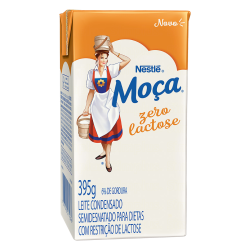 LEITE CONDENSADO SEMIDESNATADO ZERO LACTOSE MOÇA CAIXA 395G