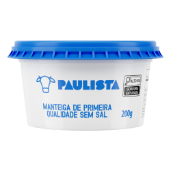 MANTEIGA DE PRIMEIRA QUALIDADE SEM SAL PAULISTA POTE 200G