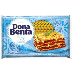 MASSA DE SÊMOLA COM OVOS PARA LASANHA TRADICIONAL DONA BENTA PACOTE 500G