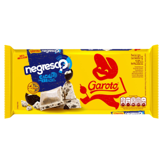 CHOCOLATE BRANCO COM BISCOITO NEGRESCO GAROTO PACOTE 80G