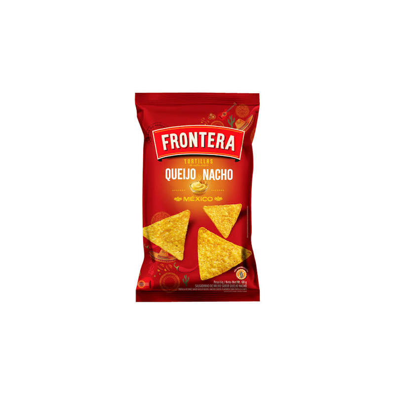 TORTILHA DE MILHO QUEIJO NACHO FRONTERA MÉXICO PACOTE 68G