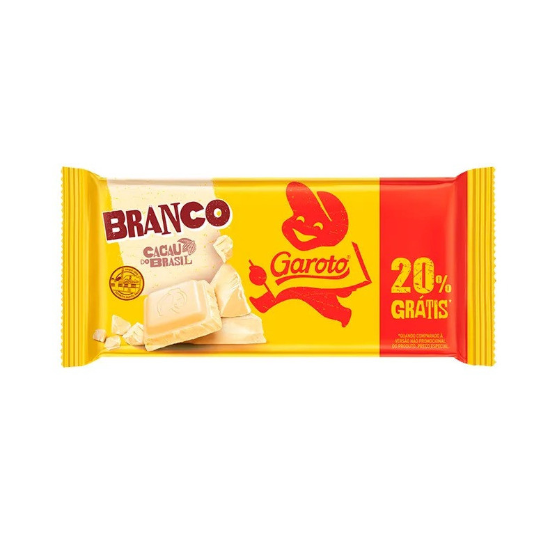 CHOC GAROTO 80G BRANCO 20%GTS