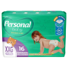FRALDA DESCARTÁVEL PERSONAL BABY PROTECT & SEC XXG PACOTE 16 UNIDADES