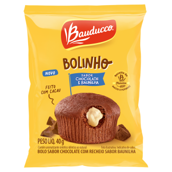 BOLINHO CHOCOLATE RECHEIO BAUNILHA BAUDUCCO PACOTE 40G