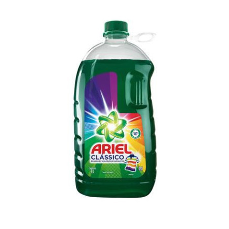 LAVA-ROUPAS LÍQUIDO ROUPAS BRANCAS E COLORIDAS ARIEL CORES RADIANTES GALÃO 3L