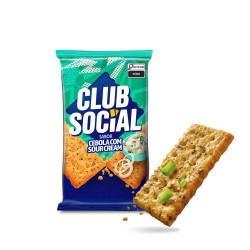 BISCOITO CEBOLA COM SOUR CREAM CLUB SOCIAL PACOTE 141G 6 UNIDADES