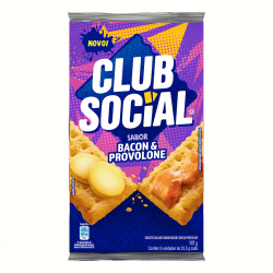 BISCOITO BACON & PROVOLONE CLUB SOCIAL PACOTE 141G 6 UNIDADES
