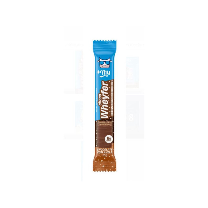 WAFER PROTEICO CHOCOLATE COM AVELÃ +MU CHOCOWHEYFER PACOTE 25G