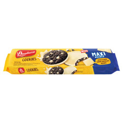 BISCOITO COOKIE CHOCOLATE COM GOTAS E COBERTURA CHOCOLATE BRANCO BAUDUCCO MAXI PACOTE 96G