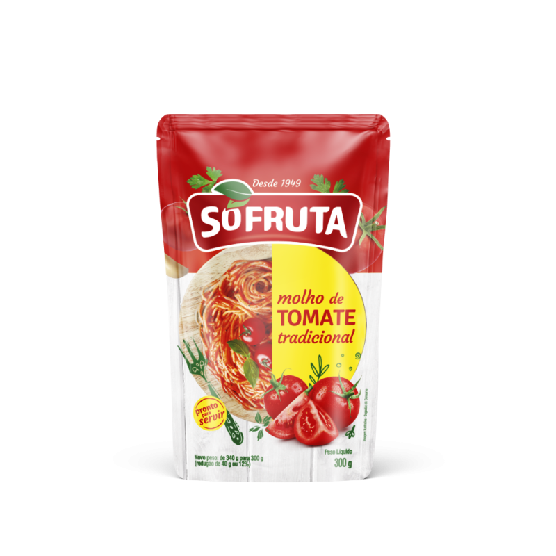 MOLHO DE TOMATE TRADICIONAL SÓFRUTA SACHÊ 300G