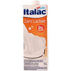 LEITE UHT SEMIDESNATADO ZERO LACTOSE 1L ITALAC Produto Registrado em Brasil